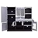 Costzon Kids Kitchen Playset, Wooden Toddler Kitchen Toy Set with Realistic Sound, Microwave, Oven, Refrigerator, Chalkboard & Towel Rack, Pretend Play Kitchen, Gift for Boys Girls (Coffee)