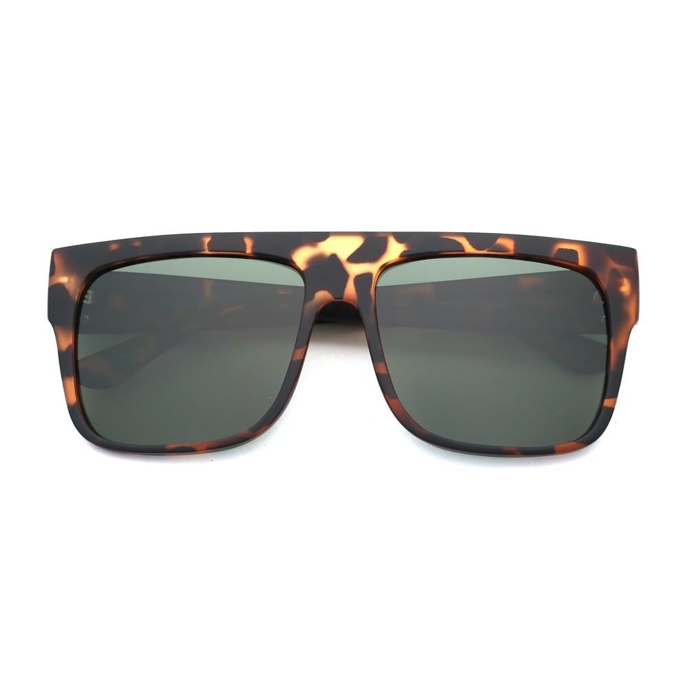 Gafas de sol cuadradas polarizadas grandes con montura de acetato para hombre y mujer, parte superior plana, UV400