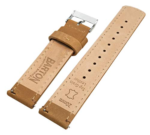 Image of BARTON WATCH BANDS - Top Grain Leather Watch Bands Compatible with Apple Watch Models - 1, 2, 3, 4, 5, 6, 7, 8, 9, 10, SE, Ultra & Ultra 2