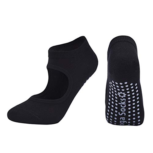 Image of Women Non Slip Grip Ankle Socks with Anti-Skid Soles Cushioned for Elderly, Yoga, Pilates, Ballet, Hospital, Home, Walking