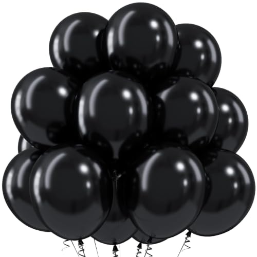 Image of Togvu Black Balloons 50Pack 12 Inch Black Latex Party Balloons