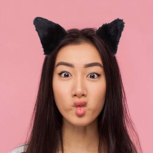 PIXNOR 2 Pares Orelhas de Gato Grampo de Cabelo Orelhas De Raposa Longo Anime Lolita Headpiece Headw
