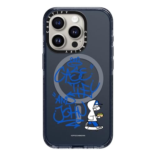 CASETiFY MagSafe �Ή��C���p�N�g iPhone 15 Pro �P�[�X [MIL�K�i���� (4x MIL-STD-810G) / 2.5m����̗����������N���A] - Casetify And John (Graffiti) - �N���V�b�N�u