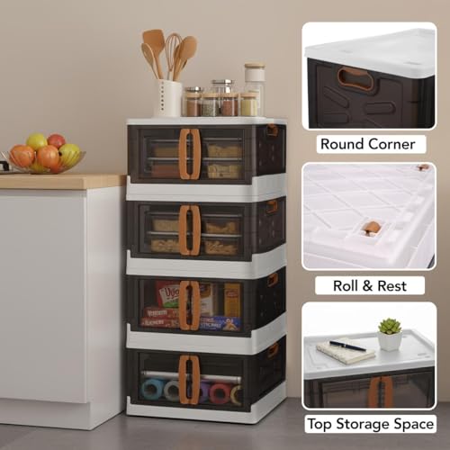 Image of CELLO Foldable Plastic Cupboard for Storage | DIY Collapsible Wardrobe & Luggage Organizer | PP Cabinet for Clothes | White Finish