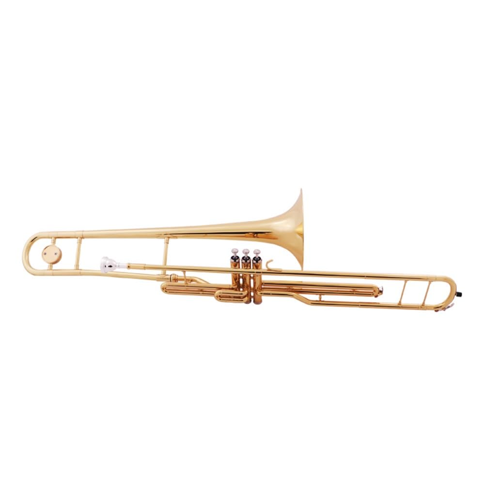 Trombón de Estudiante, trombón de pistón con Llave BB de Laca Dorada para Principiantes, Juego Profesional