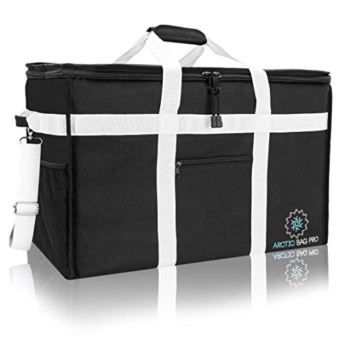 Arctic Commercial Food Delivery Bag - Insulated Reusable Hot Food Cooler Bag for Home Delivery – Premium Waterproof Food Warmer Bag Ideal for Catering, Restaurants, Uber Eats, Grubhub, Picnic, Postmates, Pizza and , Delivery Drivers with Detachable Dividers 23"x15"x14" XXL
