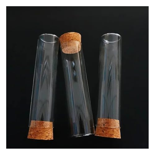 Verres laboratoire 30x150 stables contre les chutes grâce au fond plat et bouchon liège x10