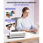 9 Inch Portable Laminator Machine with Anti-Jam Tech, All-in-One A4 Thermal Laminator w/Trimmer & Corner Rounder for Home, Office, School, Business, 40 Sheets Included（White） - Image 2