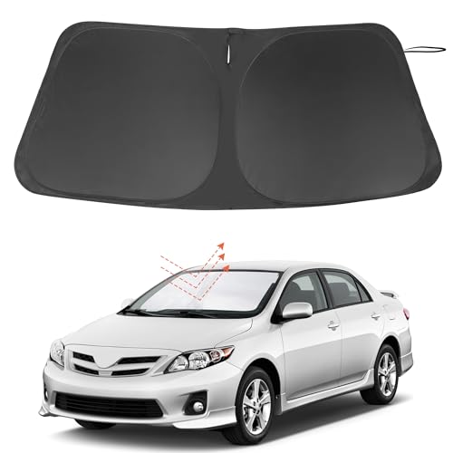 Image of Windshield Sun Shade Custom Fit for 2009 2010 2011 2012 2013 Toyota Corolla Accessories Foldable Sunshade Sun Blocker Protect Car from Sun Rays & Heat Damage Keep Car Cooler