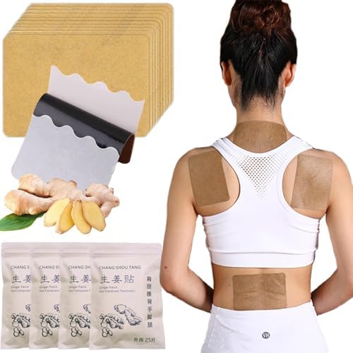 100pcs Ginger Patches Self-heating Foot Pads Warm Sticker for Joints, Hands, Waist, Shoulder, Back, Knee, Pack of 4
