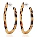ALEXY Women’s Mottled Hoop Earrings Bohemia Acrylic Resin Hoops Stud Earrings (Leopard color)
