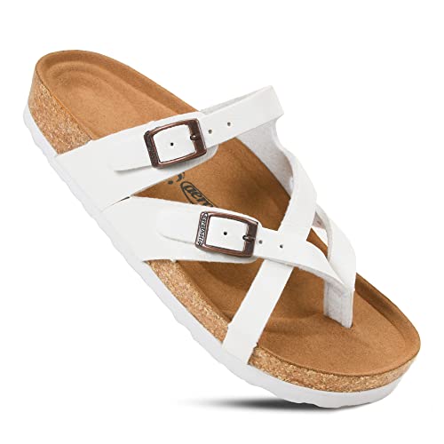 Image of AEROTHOTIC Recovery Slides for Women Cork Footbed Adjustable Straps Sandals