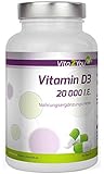 Vitamin D3-20.000 IE - 240 Kapseln - Hochdosiert - 20 Tagesdosis - 1000 I.E. pro Tag - 20000 - Premium Qualität - Made in Germany