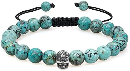 coai Semi Precious Gemstone Skull Bracelet for Men Women