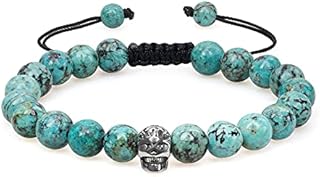 coai Semi Precious Gemstone Skull Bracelet for Men Women