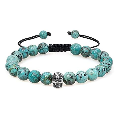 COAI Unisex African Turquoise Skull Bracelet Cover