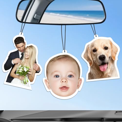 Custom Air Freshener with Picture, Personalized Photo Car Air Freshener, Single-Sided Customizable Hanging Ornaments for Car, Home, Closet, Gift for Christmas, Valentine's Day (Irregular Shape)