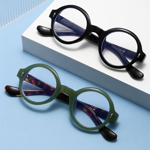 Lunettes rondes rétro tendance patchwork de couleurs monture optique vintage - 3