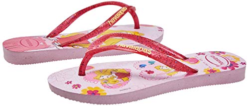 Chinelo Slim Princess, Havaianas, Meninas, Rosa Cream/Pirulito, 25/26