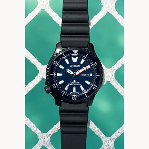 Image of Citizen Men's Promaster Sea Automatic Polyurethane Strap Watch, 3- Hand Date and Date, Rotating Bezel, Anti-reflective Sapphire Crystal, Luminous Hands and Markers