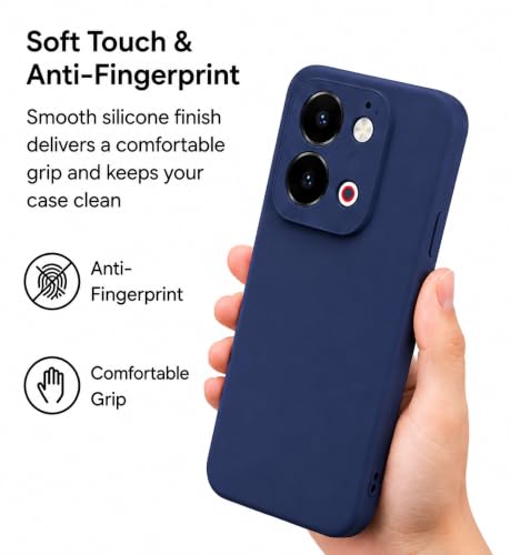 Image of FIRST MART Matte Silicone Back Cover for Vivo T5x - Blue