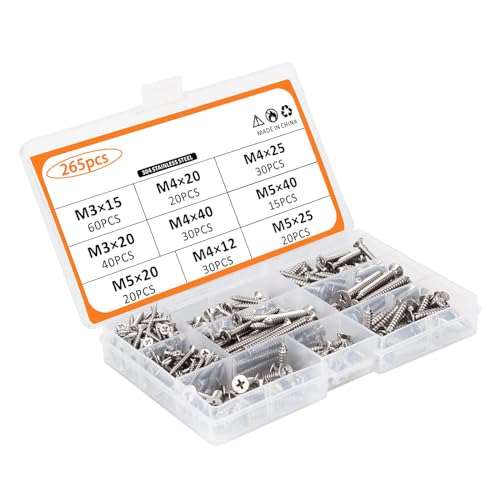 Tornillos de rosca de acero inoxidable de varios tamaños, tornillos de carpintería, herramienta de reparación esencial para el hogar aglomerado de madera