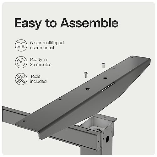 Image of Desktronic Height-Adjustable Desk 140 x 70 cm - Sturdy Desk Height Adjustable Electric - Standing Desk with Touchscreen and Integrated Charging Plugs