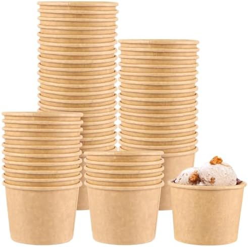 Lot de 50 Gobelet en Carton Kraft 8oz (240ml) - Pot à Glace et So...