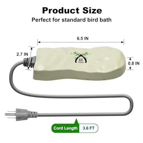 GESAIL Bird Bath Heater for Outdoors in Winter, Birdbaths Deicer with Thermostatically Controlled, Made of Heavy Duty Premium Cast Aluminum, Perfect for Patio Yard and Lawn Cream GESAIL Bird Bath Heater for Outdoors in Winter, Birdbaths Deicer with Thermostatically Controlled, Made of Heavy Duty Premium Cast Aluminum, Perfect for Patio Yard and Lawn Cream