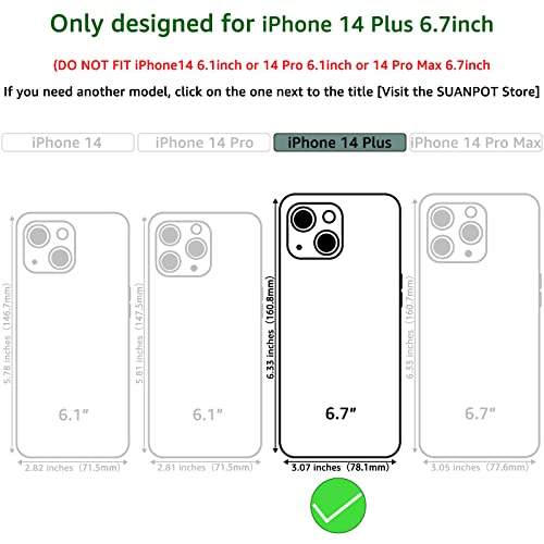 SUANPOT for iPhone 14 Plus 6.7 inch Wallet case ?RFID Blocking??9 Card Slot??Pocket?,Credit Card Holder Flip Folio Book Zipper PU Leather Protective Cover Women Men for 14 Plus Phone case Wine Red