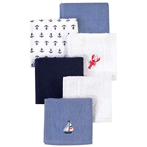 Image of Hudson Baby Unisex Baby Super Soft Cotton Washcloths, Lobster, One Size
