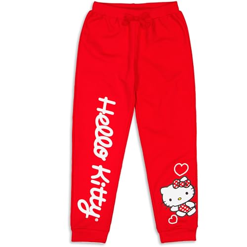 Image of Hello Kitty Sanrio Girls 2 Pack Fleece Pants for Toddler and Big Kids Red /Grey