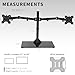 VIVO Freestanding Dual Ultrawide Monitor Stand with Sleek Glass Base and Adjustable Arms, 2 Screens up to 38 inches and 22 lbs Each, Black, STAND-V038FG