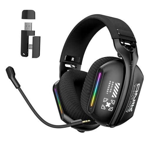 Image of GT808 Wireless Gaming Headset with Mic, Over-Ear Headphones, Tri-Mode 2.4 GHz Wireless, Bluetooth 5.3 and 3.5 mm Wired, 40 mm Drivers, Detachable Mic, for PC, Laptop, Console and Mobile