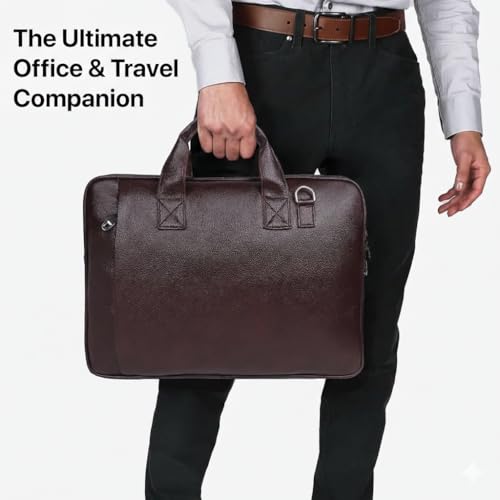 Image of Laptop Bags for Men & Women | PU Leather Laptop Messenger Bag & Laptop Backpack | Fits Up to 15.6 Inch Laptop | Office, Business, College & Travel Bags