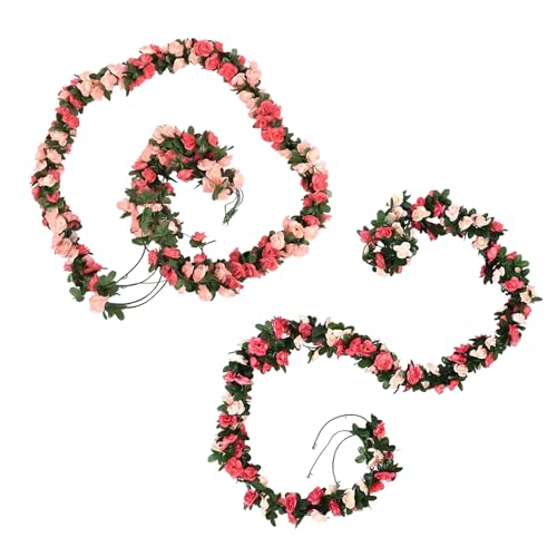 2 Pack Artificial Flower, Flowers Garland Decoration, Artificial Flowers Garland Outdoor, Perfect for Wedding, Wall, Bedroom, and Outdoor Garden Decor