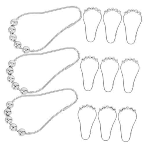 Luxshiny 12piezas Anillo De Gancho De Acero Inoxidable Ganchos Decorativos para Cortinas De Ducha Vintage para Cortinas De Ducha Anilla para Uso Baño y Sala De