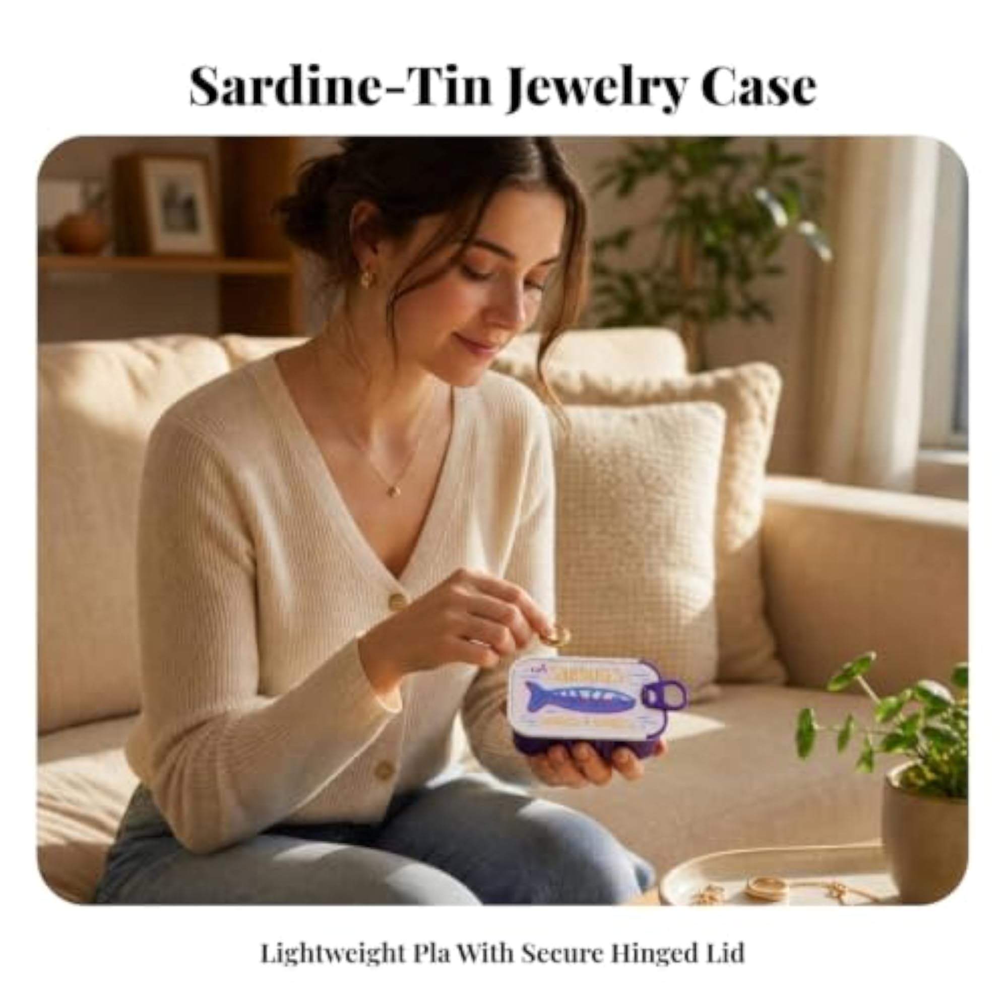 Compact Jewelry Box with Marine Shaped Holders