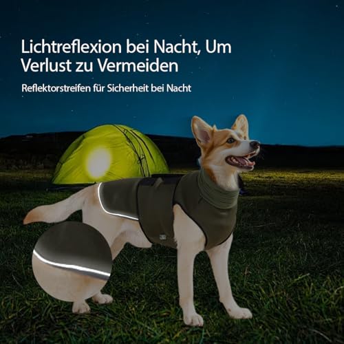 WRQIOO Hundemantel mit Beruhigender, 2 in 1 Beruhigungsweste für Hunde, Anti Stress Weste Hund, Calming Shirt Hund mit Ohrenschutz und Reflektorstreifen,Angst Beruhigungsjacke,Thundershirt H-und(XL)