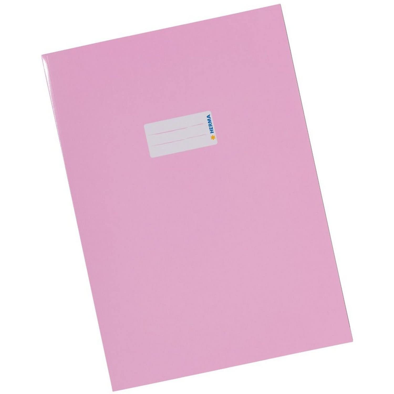 HERMA Cardboard Exercise Book Cover A4, with inscription field, made of extra-strong cardboard, slip on cover jackets for school, rose