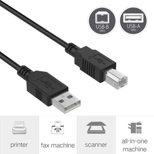 MDCGPower 6ft USB Cable Compatible with M-Audio Fast Track Pro PN AU02-073B0 MIDI I/O Notebook Laptop Cord