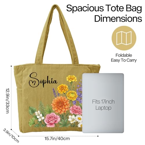 Bolso tote personalizado grande con cremallera para mujer miniatura 4