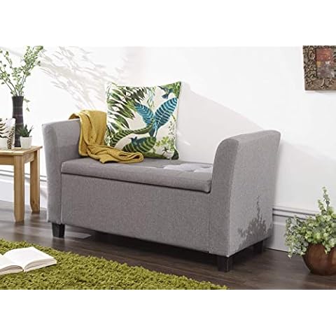 GFW Verona Upholstered Window Seat Grey Cover