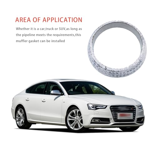 Image of Car Exhaust Manifold Gasket 3 Inches /77mm Universal Exhaust Flange Gasket Seal Muffler Ring Replacement to Prevent Leaking Between Exhaust Manifold and Exhaust Pipe, Exhaust Donut Gasket