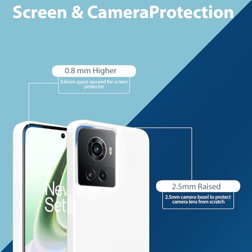 Image of LIRAMARK Liquid Silicone Soft Back Cover Case for OnePlus 10R 5G / 1+10R 5G (White)