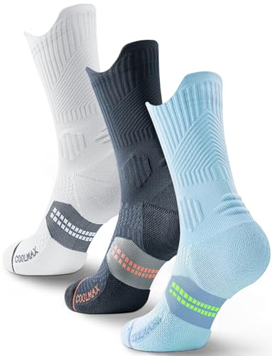 Juclise Bambù Coolmax Compressione Running Calzini Sportivi Trekking Allenamento Traspiranti