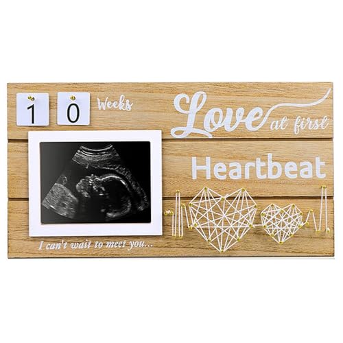 Cadre photo en bois pour futurs parents et précieux souvenir d'échographie