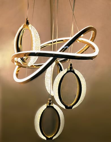 Image of 915 Unique 4 Light Gold Chandelier for Restaurant, Bedroom, Living Room, Home Decor Chandelier Ceiling Fixture.