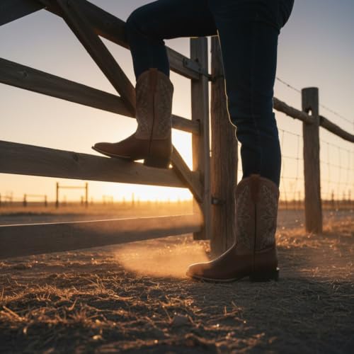 Image of SUREWAY Cowboy Boots For Men Square Toe Western Boot