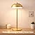 FenFud 2 Pack Led Cordless Table Lamp: Modern Portable Desk Lamp for Indoor/Outdoor Use, 3 Color Dimming Rechargeable Battery Lights for Dining Room, Living Room, Patio, Camping(Gold)